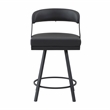 Pemberly Row Metal & Faux leather Set of 2 Swivel Counter Height Chair in Black