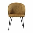 Pemberly Row Metal & Velvet Dining Room Set of 2 Side Chair in Mustard