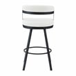 Pemberly Row Metal & Faux Leather Set of 2 Swivel Pub Height Chair in White