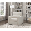 Pemberly Row Contemporary Boucle Swivel Chair in Beige Finish