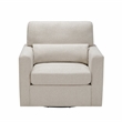 Pemberly Row Contemporary Boucle Swivel Chair in Beige Finish