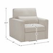 Pemberly Row Contemporary Boucle Swivel Chair in Beige Finish