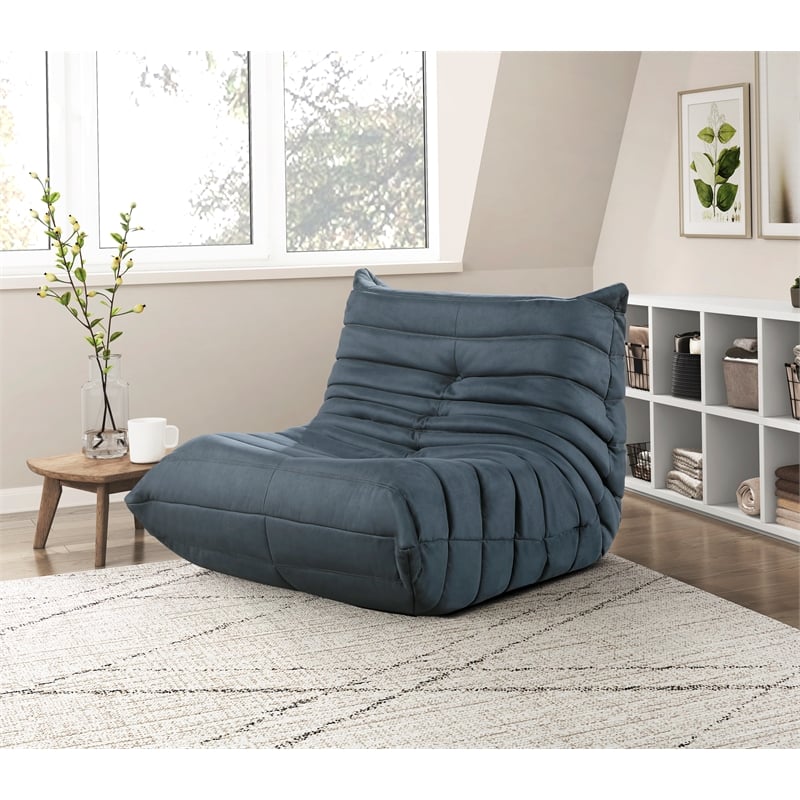 Pemberly Row Contemporary Microfiber Accent chair in Charcoal