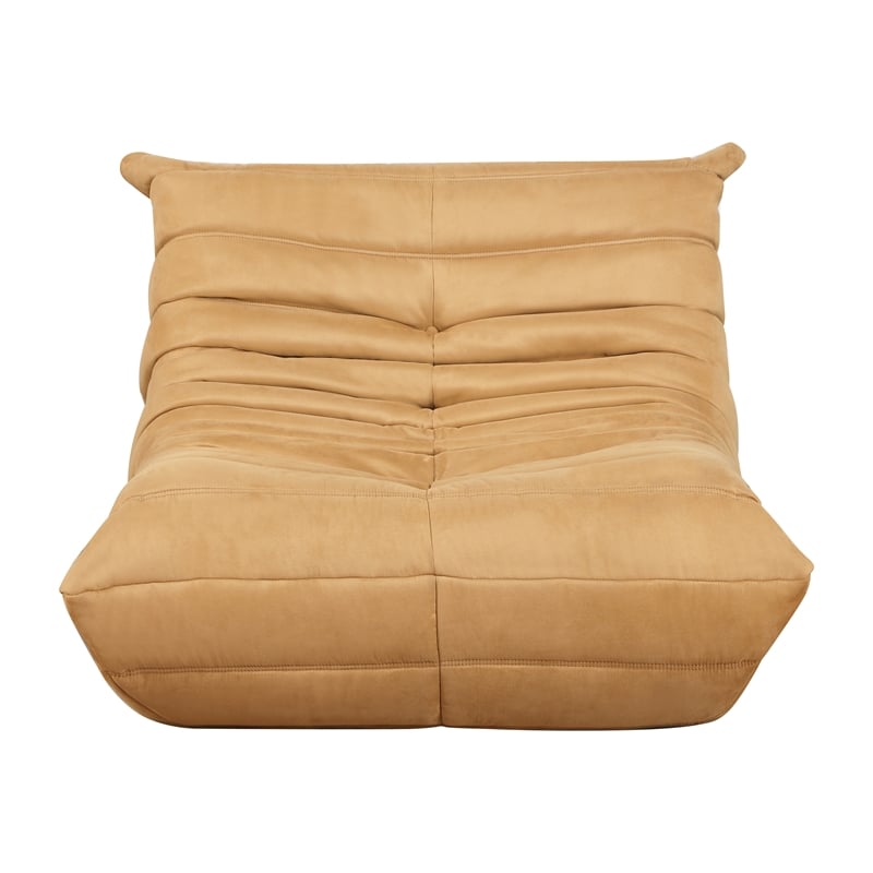 Pemberly Row Contemporary Microfiber Accent chair in Yellow Finish