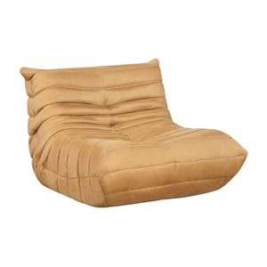 Pemberly Row Contemporary Microfiber Accent chair in Yellow Finish