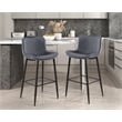 Pemberly Row Contemporary Velvet Pub Height Chair in Dark gray