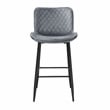 Pemberly Row Contemporary Velvet Pub Height Chair in Dark gray