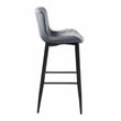 Pemberly Row Contemporary Velvet Pub Height Chair in Dark gray