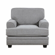 Pemberly Row Contemporary Chenille Fabric Chair in Gray Finish