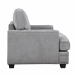 Pemberly Row Contemporary Chenille Fabric Chair in Gray Finish