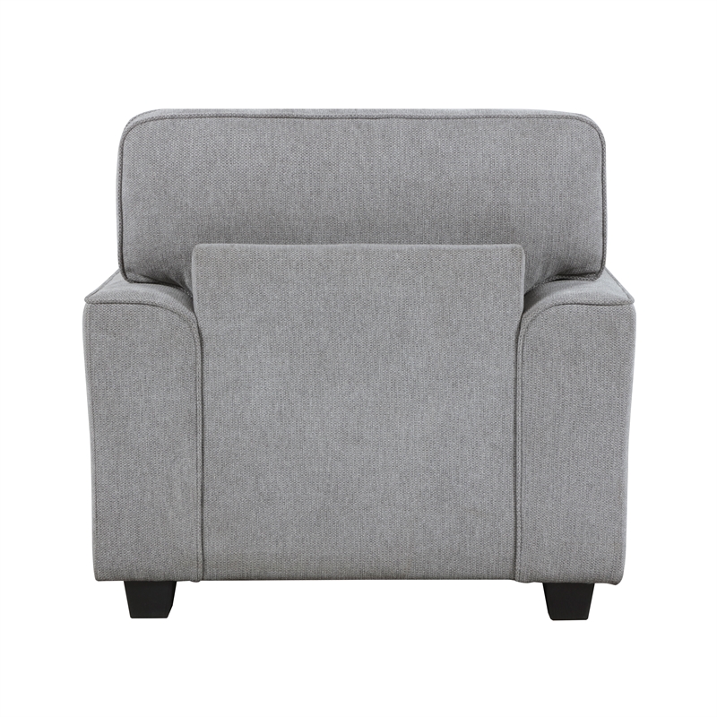Pemberly Row Contemporary Chenille Fabric Chair in Gray Finish