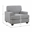 Pemberly Row Contemporary Chenille Fabric Chair in Gray Finish