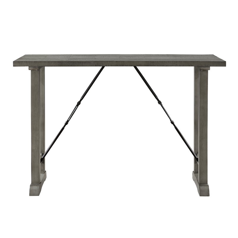 Pemberly Row Textured 3-Piece Dining Set (1 table + 2 stools) in Gray