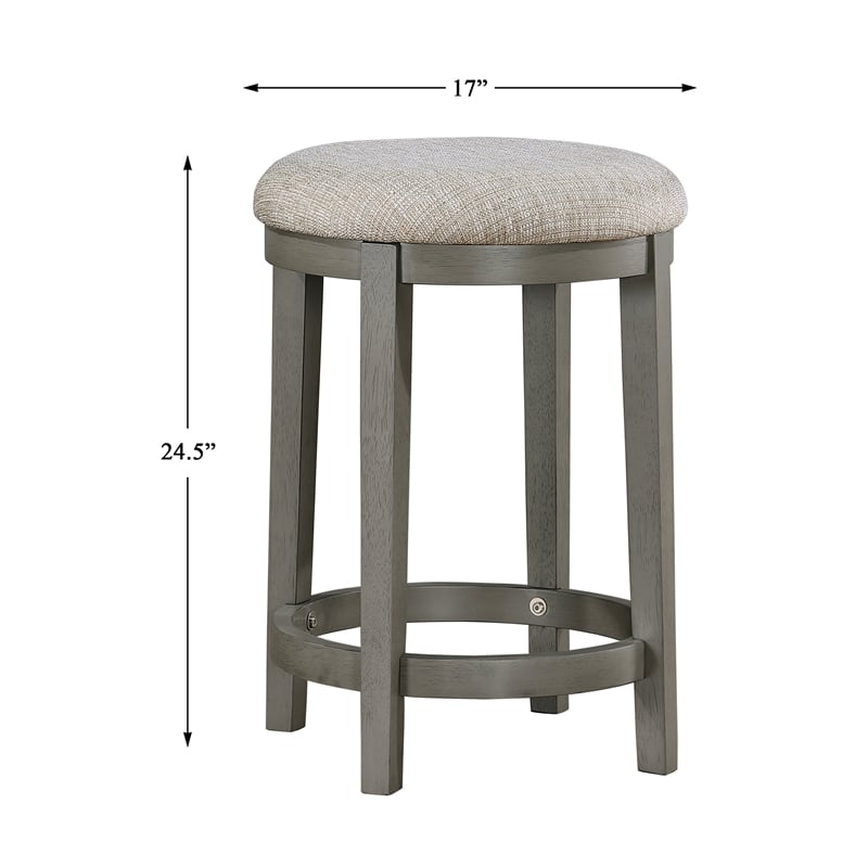 Pemberly Row Textured 4-Piece Dining Set (1 table + 2 stools + 1 bench) in Gray