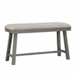Pemberly Row Textured 4-Piece Dining Set (1 table + 2 stools + 1 bench) in Gray