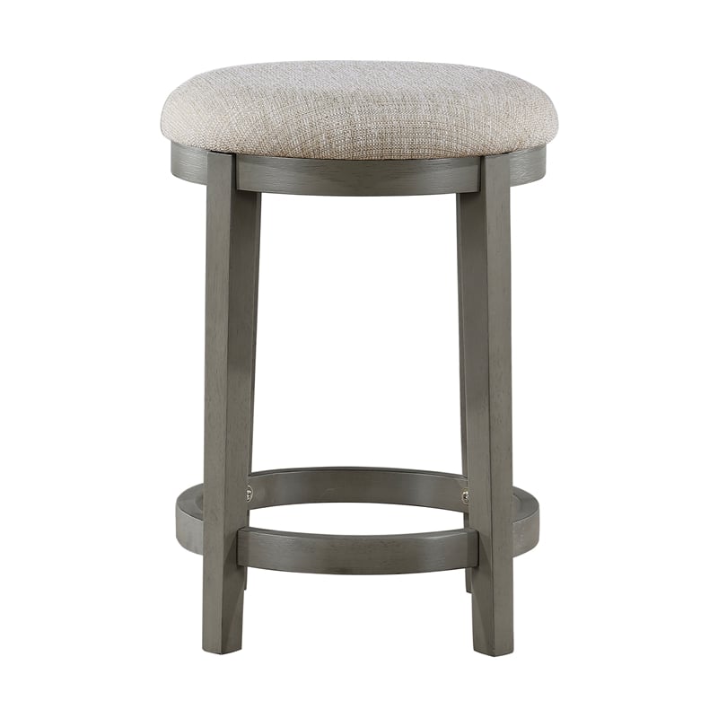 Pemberly Row Textured 4-Piece Dining Set (1 table + 2 stools + 1 bench) in Gray