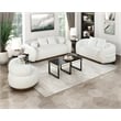 Pemberly Row Contemporary Sherpa Fabric Upholstery Swivel Chair in White