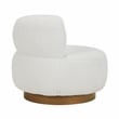 Pemberly Row Contemporary Sherpa Fabric Upholstery Swivel Chair in White