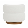 Pemberly Row Contemporary Sherpa Fabric Upholstery Swivel Chair in White