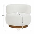 Pemberly Row Contemporary Sherpa Fabric Upholstery Swivel Chair in White