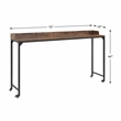 Pemberly Row Adjustable Height Over-The-Bed Desk with Castors in Rustic Brown
