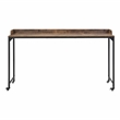 Pemberly Row Adjustable Height Over-The-Bed Desk with Castors in Rustic Brown
