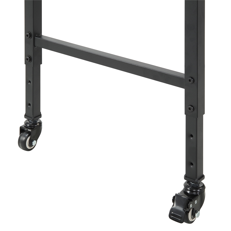 Pemberly Row Adjustable Height Over-The-Bed Desk with Castors in Rustic Brown