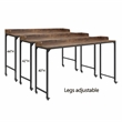 Pemberly Row Adjustable Height Over-The-Bed Desk with Castors in Rustic Brown