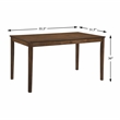 Pemberly Row Contemporary Asian Hardwood Dining Room Table in Chestnut