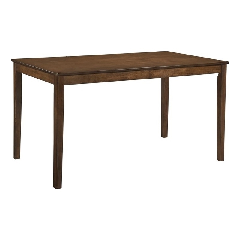 Pemberly Row Contemporary Asian Hardwood Dining Room Table in Chestnut