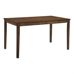 Pemberly Row Contemporary Asian Hardwood Dining Room Table in Chestnut