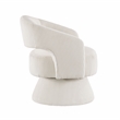 Pemberly Row Contemporary Corduroy Swivel Chair in Beige Finish