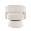 Pemberly Row Contemporary Corduroy Swivel Chair in Beige Finish