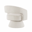 Pemberly Row Contemporary Corduroy Swivel Chair in Beige Finish