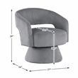 Pemberly Row Contemporary Corduroy Swivel Chair in Dark gray