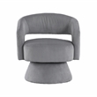 Pemberly Row Contemporary Corduroy Swivel Chair in Dark gray