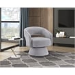 Pemberly Row Corduroy Fabric Upholstery Swivel Chair in Gray