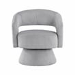 Pemberly Row Corduroy Fabric Upholstery Swivel Chair in Gray