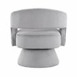 Pemberly Row Corduroy Fabric Upholstery Swivel Chair in Gray