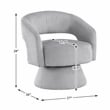 Pemberly Row Corduroy Fabric Upholstery Swivel Chair in Gray