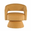 Pemberly Row Corduroy Fabric Upholstery Swivel Chair in Yellow
