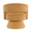 Pemberly Row Corduroy Fabric Upholstery Swivel Chair in Yellow