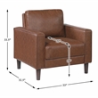 Pemberly Row Contemporary Faux leather Chair in Chocolate Finish