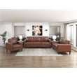 Pemberly Row Contemporary Faux leather Chair in Chocolate Finish
