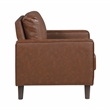 Pemberly Row Contemporary Faux leather Chair in Chocolate Finish
