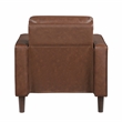 Pemberly Row Contemporary Faux leather Chair in Chocolate Finish