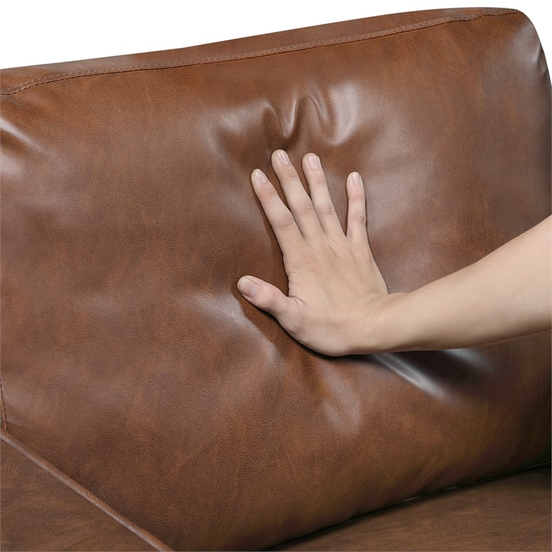Pemberly Row Contemporary Faux leather Chair in Chocolate Finish