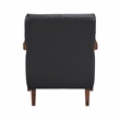 Pemberly Row Mid-Century Leather Accent Chair in Black Finish