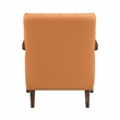 Pemberly Row Mid-Century Leather Accent Chair in Orange Finish