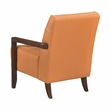 Pemberly Row Mid-Century Leather Accent Chair in Orange Finish